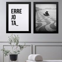 Kit 2 Quadros Rio de Janeiro - ERREJOTA Casal 24x18cm Kit 2 Quadros Rio de Janeiro - ERREJOTA Casal 24x18cm