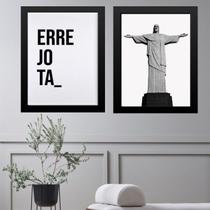 Kit 2 Quadros Rio de Janeiro - ERREJOTA Cristo Redentor 45x34cm - com vidro Kit 2 Quadros Rio de Janeiro - ERREJOTA Cristo Redentor 45x34cm - com vidro