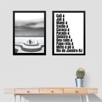 Kit 2 Quadros Rio De Janeiro - Praia e Gírias 24x18cm - com vidro Kit 2 Quadros Rio De Janeiro - Praia e Gírias 24x18cm - com vidro