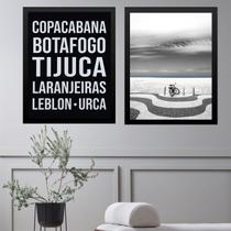 Kit 2 Quadros Rio de Janeiro Zona Sul - Bairros 33x24cm Kit 2 Quadros Rio de Janeiro Zona Sul - Bairros 33x24cm