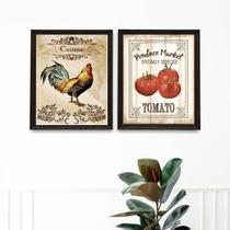 Kit 2 Quadros Rústicos Para Cozinha 24x18cm - com vidro Kit 2 Quadros Rústicos Para Cozinha 24x18cm - com vidro