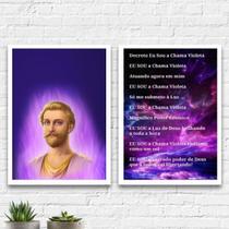 Kit 2 Quadros Saint Germain Chama Violeta 24x18cm