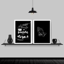 Kit 2 Quadros Salmo Aquele Que Te Guarda 24X18Cm Branca