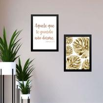 Kit 2 Quadros Salmo Aquele Que Te Guarda 33x24cm