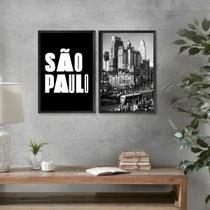 Kit 2 Quadros São Paulo Antiga 24x18cm