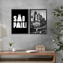 Kit 2 Quadros São Paulo Antiga 33X24Cm Kit 2 Quadros São Paulo Antiga 33X24Cm