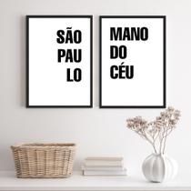 Kit 2 Quadros São Paulo ManoDoCéu 33x24cm - com vidro