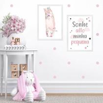 Kit 2 Quadros Sapatilha De Balé - Sonhe Alto 33x24cm - com vidro