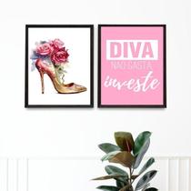 Kit 2 Quadros Sapato Feminino - Diva 45X34Cm