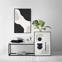 Kit 2 Quadros Shape - Abstrato - Moldura Caixa + Foam + Vidro em Vários Tamanhos - Artfine