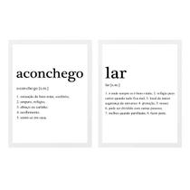 Kit 2 Quadros Significado Lar Aconchego 33x24cm - com vidro Kit 2 Quadros Significado Lar Aconchego 33x24cm - com vidro