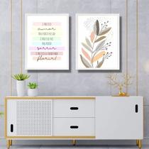 Kit 2 Quadros Suaves Boho Para Sala 45x34cm