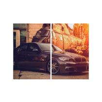 Kit 2 Quadros Tela Canvas Carro Preto Helicóptero Avião Sala Kit 2 Quadros Tela Canvas Carro Preto Helicóptero Avião Sala