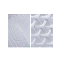 Kit 2 Quadros Tela Canvas Efeito 3D Cinza Moderno Branco