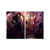 Kit 2 Quadros Tela Canvas Jogo Naipes Lol Colorido Teen Sala