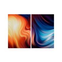 Kit 2 Quadros Tela Canvas Laranja Amarelo Azul Neon Luz Sala Kit 2 Quadros Tela Canvas Laranja Amarelo Azul Neon Luz Sala