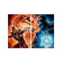 Kit 2 Quadros Tela Canvas MK Mortal Jogo Luta Scorpion Sub0 Kit 2 Quadros Tela Canvas MK Mortal Jogo Luta Scorpion Sub0