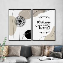 Kit 2 Quadros Welcome To Our Home 33X24Cm Preta Kit 2 Quadros Welcome To Our Home 33X24Cm Preta