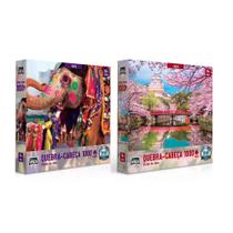 Kit 2 Quebra- Cabeça 1000 Pçs - Cores da Ásia - Toyster