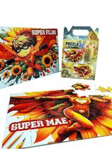 Kit 2 Quebra-cabeça 60 peças para crianças Herois Atipicos Super Mãe e Super Filho