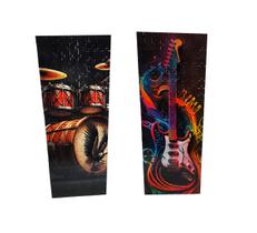 Kit 2 Quebra-cabeça Decorativo Guitarra e Bateria Colors de 225 peças em MDF - Reidopendrive