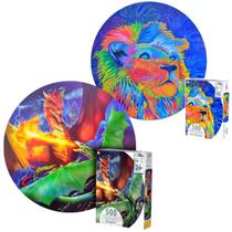 Kit 2 Quebra Cabeça Grande Redondo 500 Peças Decorativo