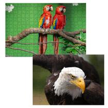 Kit 2 Quebra-Cabeça Inclusivos Beleza de Pássaros em 60 Peças