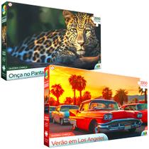 Kit 2 Quebra Cabeça Onça Verão em Los Angeles 2000 Pcs Cada