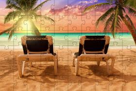 Kit 2 Quebra-Cabeça Paisagens Mares e Oceanos de 60 Peças