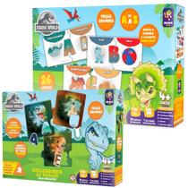 Kit 2 Quebra Cabeça Vogal Alfabeto Dinossauro Jurassic World Kit 2 Quebra Cabeça Vogal Alfabeto Dinossauro Jurassic World