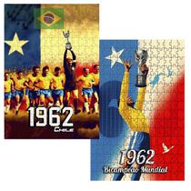 Kit 2 Quebra-cabeças 60 peças Coleção Copa Chile 1962 - Brasil BiCampeão
