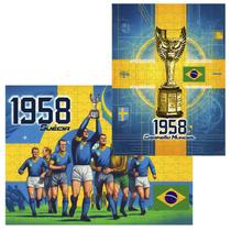 Kit 2 Quebra-cabeças 60 peças Coleção Copa Suécia 1958 - Brasil Campeão