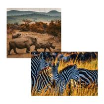 Kit 2 Quebra-cabeças Atividades para Mente Animais da Savana Africana 24 peças Kit 2 Quebra-cabeças Atividades para Mente Animais da Savana Africana 24 peças