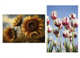 Kit 2 Quebra-cabeças Atividades para Mente Belas Flores 60 peças