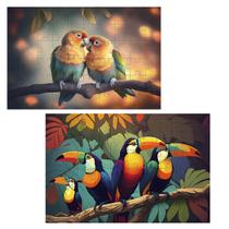 Kit 2 Quebra-Cabeças Cognitivos Amor de Aves 40 peças