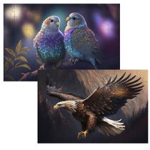 Kit 2 Quebra-cabeças Cognitivos Belos Pássaros de 60 peças Kit 2 Quebra-cabeças Cognitivos Belos Pássaros de 60 peças