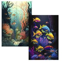 Kit 2 Quebra-cabeças Cognitivos Fundo do Mar de 90 peças Kit 2 Quebra-cabeças Cognitivos Fundo do Mar de 90 peças