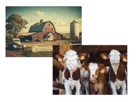 Kit 2 Quebra-cabeças Cognitivos Vida na Roça de 60 peças