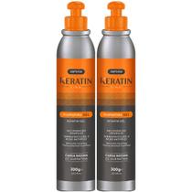 Kit 2 Queratina Gel Softhair Keratin Line Recuperacao Antifrizz Termoprotetor Fios Danificados 300g