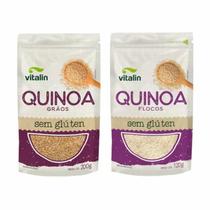 Kit 2 Quinoa Sem Glúten Vitalin: Flocos E Grãos Kit 2 Quinoa Sem Glúten Vitalin: Flocos E Grãos