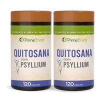 Kit 2 Quitosana Com Psyllium 500mg 120 cápsulas Prime Ervas