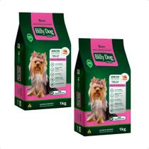 Kit 2 Ração Billy Dog Cães Adultos Raças Pequenas - 1Kg Kit 2 Ração Billy Dog Cães Adultos Raças Pequenas - 1Kg