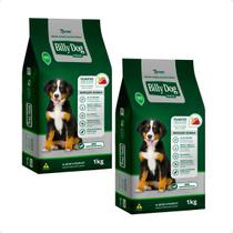 Kit 2 Ração Billy Dog Cães Filhotes Refeição Diária - 1Kg Kit 2 Ração Billy Dog Cães Filhotes Refeição Diária - 1Kg