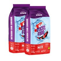 Kit 2 Ração Nutricon Sticks Foods Mix 5,5 kg para Carpas