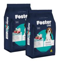 Kit 2 Ração para Cães Foster One Filhotes sabor Carne e Leite 1kg