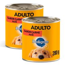 Kit 2 Ração para Cães Pedigree Adultos Lata Sabor Carne 280g Kit 2 Ração para Cães Pedigree Adultos Lata Sabor Carne 280g