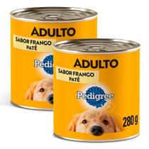 Kit 2 Ração para Cães Pedigree Adultos Lata Sabor Frango 280g