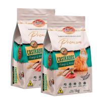 Kit 2 Ração para Gatos Colosso Premium Adultos Castrados Sabor Frango e Arroz 1kg