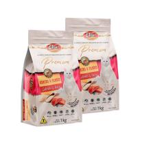 Kit 2 Ração para Gatos Colosso Premium Adultos e Filhotes Sabor Salmão e Arroz 1kg