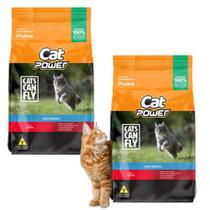 Kit 2 Ração Super Premium Cat Power Gato Adulto Carne 1Kg